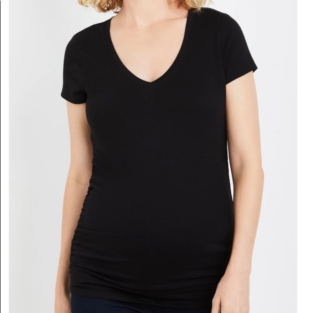 Motherhood Maternity V-Neck Side Ruched Tee